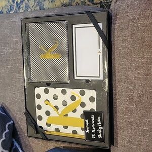 "K" Stationary Kit,NIB; Journal,Sticky notes pad,Cards/ envelope set NEW